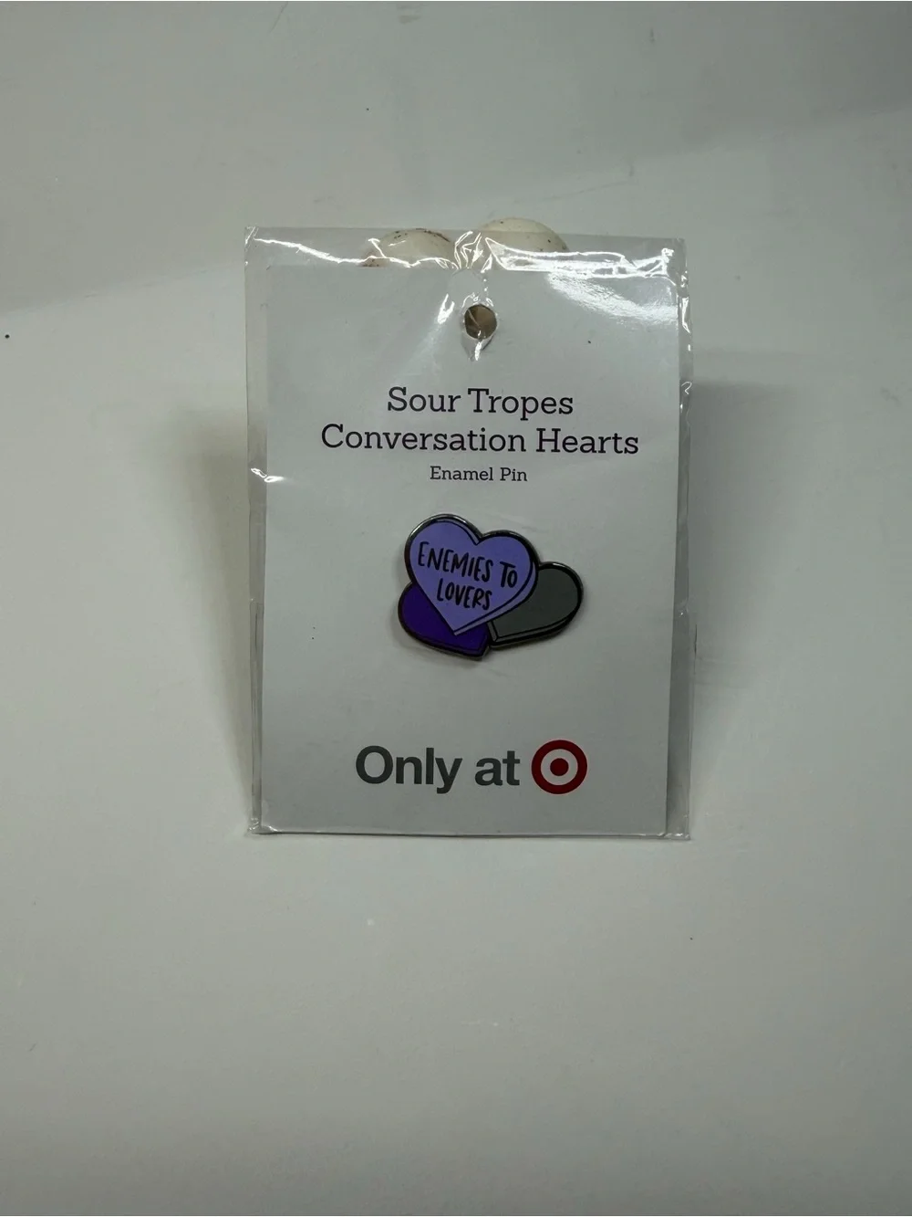 Target Sour Tropes Conversation Hearts Enamel Pin “Enemies to Lovers” NWT
